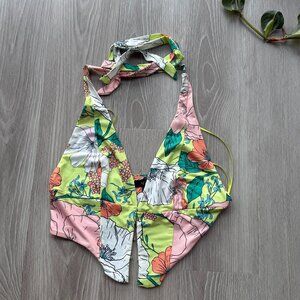 Zara Bright Floral Clasp Halter Top